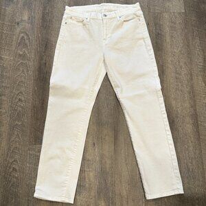 7 For All Mankind White Ankle Cropped Jeans Stretch W30xL25.5 Womens Size 29 EUC